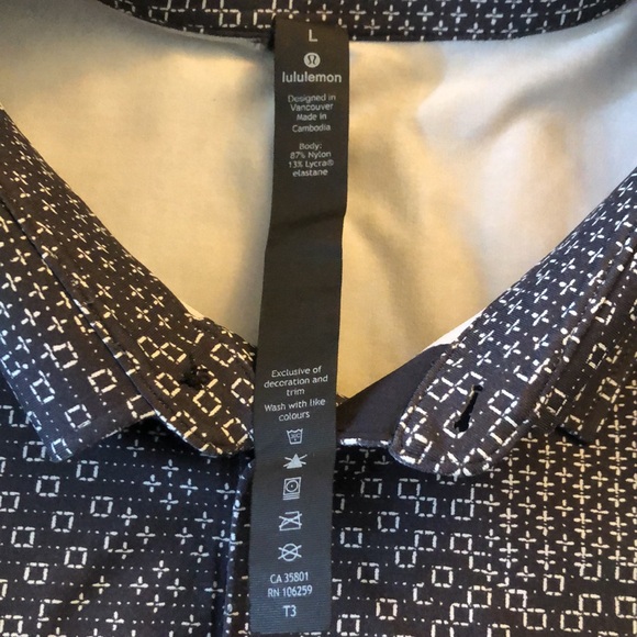 Men’s Lululemon Propel Polo Stitch Camo Ice Grey Deep Coal - Picture 4 of 6